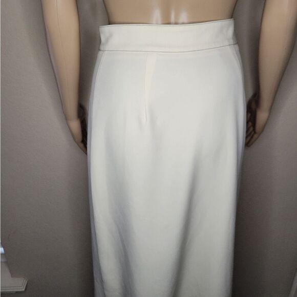 Pashmina Women's Long ivory Skirt  Buttons A-LIne Career Maxi Workwear - Picture 6 of 16